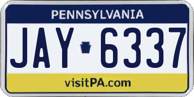 PA license plate JAY6337