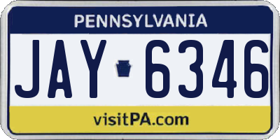 PA license plate JAY6346