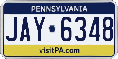 PA license plate JAY6348