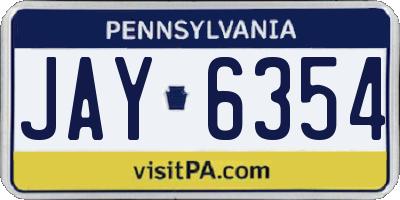 PA license plate JAY6354