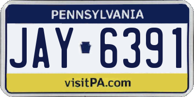 PA license plate JAY6391