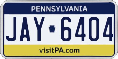 PA license plate JAY6404