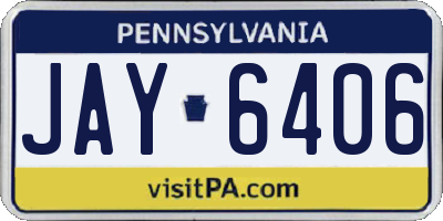 PA license plate JAY6406