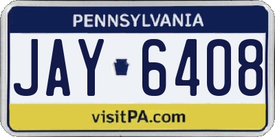 PA license plate JAY6408
