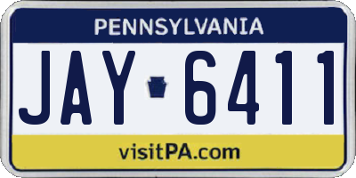 PA license plate JAY6411