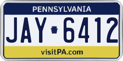 PA license plate JAY6412