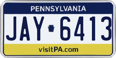 PA license plate JAY6413