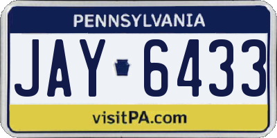 PA license plate JAY6433