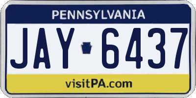 PA license plate JAY6437