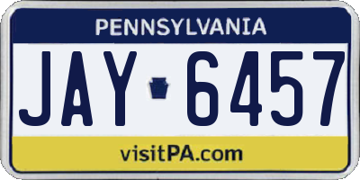 PA license plate JAY6457