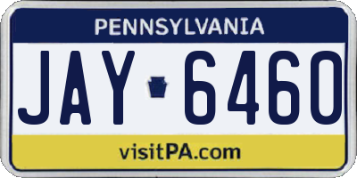 PA license plate JAY6460