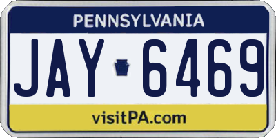 PA license plate JAY6469