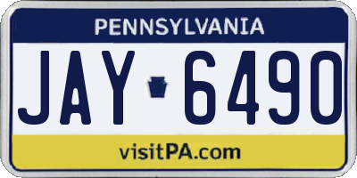 PA license plate JAY6490