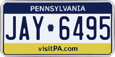 PA license plate JAY6495