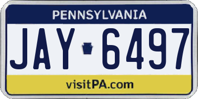 PA license plate JAY6497
