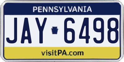 PA license plate JAY6498
