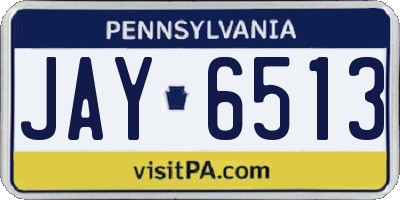PA license plate JAY6513