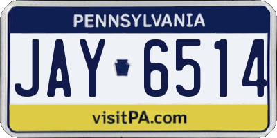 PA license plate JAY6514