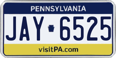PA license plate JAY6525
