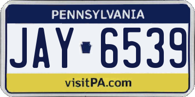 PA license plate JAY6539