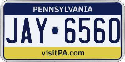 PA license plate JAY6560