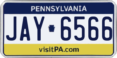 PA license plate JAY6566