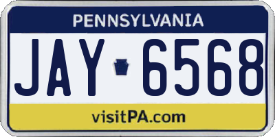 PA license plate JAY6568