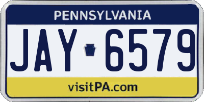 PA license plate JAY6579