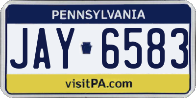 PA license plate JAY6583