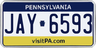 PA license plate JAY6593