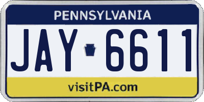 PA license plate JAY6611