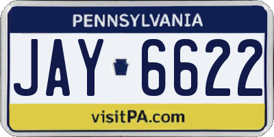 PA license plate JAY6622