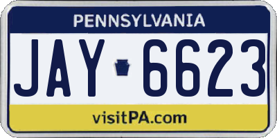 PA license plate JAY6623