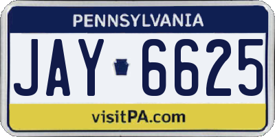 PA license plate JAY6625