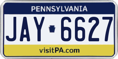 PA license plate JAY6627