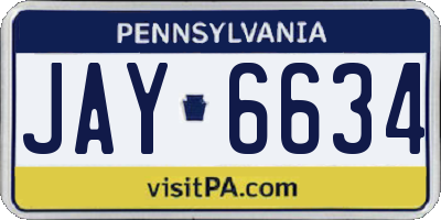 PA license plate JAY6634