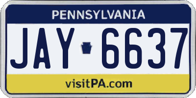 PA license plate JAY6637