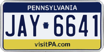 PA license plate JAY6641