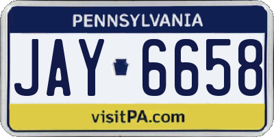 PA license plate JAY6658