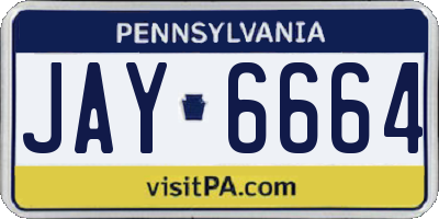PA license plate JAY6664