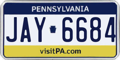 PA license plate JAY6684