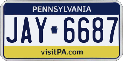 PA license plate JAY6687