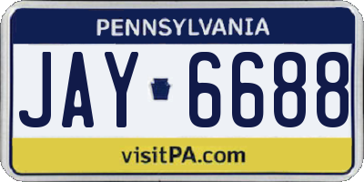 PA license plate JAY6688