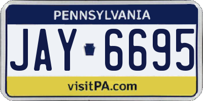 PA license plate JAY6695