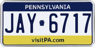 PA license plate JAY6717