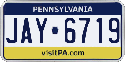 PA license plate JAY6719