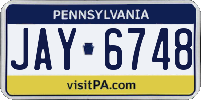 PA license plate JAY6748