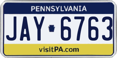 PA license plate JAY6763