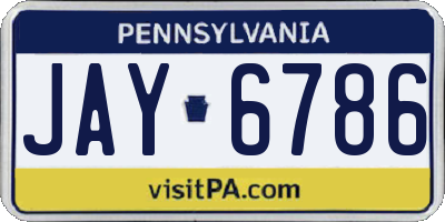PA license plate JAY6786