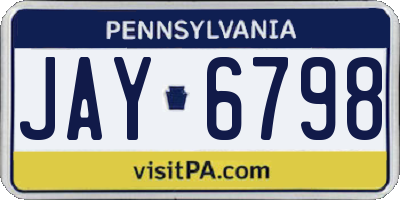PA license plate JAY6798